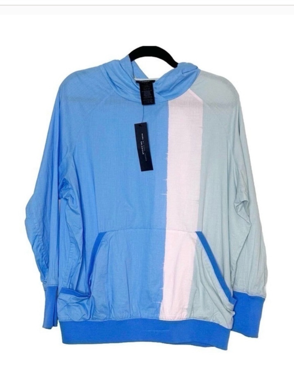 Marc by Marc Jacobs Blue and Light Blue Colorblock Swim Coverup Hoodie XS NWTS